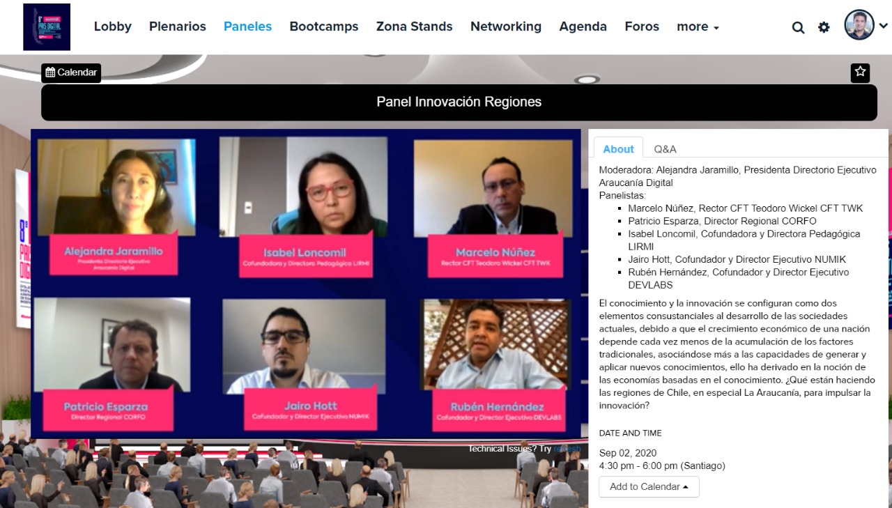 Araucanía Digital representó con éxito a la Región en octava Summit país digital con panel sobre innovación en la educación